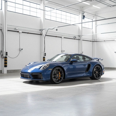 Luxury car in climate-controlled storage with advanced security